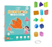 vreplrse Space Thinking Skills With Pull String 3D Geometry Learning Book DIY Solid Geometrys Books Primary School Students, 12 3D images