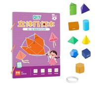 vreplrse Space Thinking Skills With Pull String 3D Geometry Learning Book DIY Solid Geometrys Books Primary School Students, 9 3D images