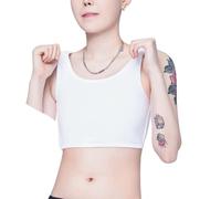 vreplrse Tank Top Breast Vest Shirt Chest Trans Underwear Strengthen Bandage Short Corset Breathable Clothing Female, White, L
