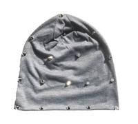 vreplrse Warm Baggy Slouchy Beanie Hat Unisex Goth Beanie Rivet Rock Punk Hat Stud Spike Hats Winter Gothic Hat Polyester Cool, Light Grey
