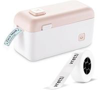 vretti Bluetooth Label Maker Machine HP4 with Tape, Portable Mini Label Printer with Built-in Cutter Handheld Sticker Maker with Multiple Templates for Home School Organizing Barcode