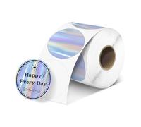 Vretti Holographic Silver Thermal Label Stickers 50x50mm for Vretti 420B/D463B/BD402 Thermal Printers, Ideal for Business Branding, Gift Tagging & DIY Custom Logos,400 Labels/roll