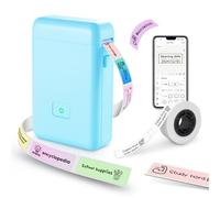 vretti Label Maker Machine with Tape - HP2 Portable Bluetooth Label Printer for Storage, Office, Home, Mini Smart Phone Handheld Sticker Printer (Blue)