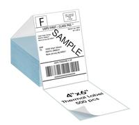 Vretti Thermal Labels 4x6 Fanfold for Printing Labels, Label Printer, Compatible with 4x6 Thermal Printers, Multi-Platform Use for E-Commerce & Logistics - Waterproof & Scratch-Resistant, Pack of 500
