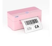 vretti USB Shipping label printer, D463B Thermal printer, compatible with Windows, macOS and Linux, Suitable for small transport companies, Pink