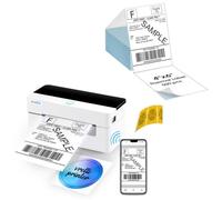 vretti WiFi Thermal Shipping Label Printer,USB & WiFi,Compatible with Android & Windows,99.99% Scan Success,3x Longer Lifespan, for Royal Mail/Vinted/Amazon,White, with 1 Roll Paper+1 Stack 4x6 Labels