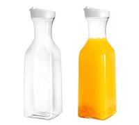 Vrexziy Square Base Juice Containers, 2Pcs 1.5L Detergent Dispenser, Washing Powder Storage Container Square Plastic Containers for Washing Bead Detergent Drinks Juice