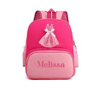 VRFASHION Personalized Ballet Dance Backpack for Dancer w/Embroidery Name, A02-rose Pink, 10.2"L x 5.1"W x 13"H, Rucksack Backpacks