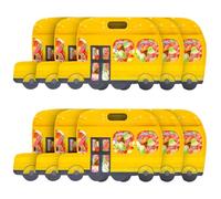 VRHGL 20PCS Yellow School Bus Goodie Bags,Classroom Favors Gift Snacks Candy Bags with Handles Ziplock Stand-up Button, Kids Welcome Back to School Birthday Party Treat Bags