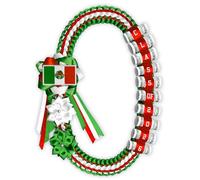 VRHGL 50" Mexican Graduation Lei 2026 Double Braided Graduation Ribbon Leis with 3 Satin Flowers and 1 Mexican Flag, Money Leis Class of 2026 Gift for High School College Party Supplies