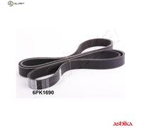 Multi-ribbed V-belt 112-6PK1690 ASHIKA for KIA HYUNDAI TOYOTA