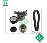 Multi-ribbed V-belt kit with freewheel belt pulley 529 0052 20 INA for VW AUDI