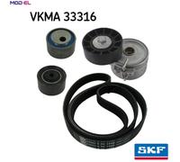 SKF V-Ribbed Belt Set VKMA 33316 – Multi-ribbed, for Fiat, Peugeot, Citroën