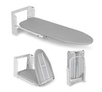 Vrietina Wall Mounted Ironing Board Adjustable Height, 36 x 12 Inch Fold Away Wall Board Compact Mount Space-Saving Iron Board with Removable Heat Resistant Cover for Home House Held Laundry