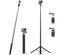 VRIG 63" Magnetic Selfie Stick Tripod, Mini Quick Release Extendable Tripod Stand for for Hero 13 12 1110 9 8 7 6 5 4 3 2, Fusion, Max, Session, AKASO, SJCAM, DJI OSMO