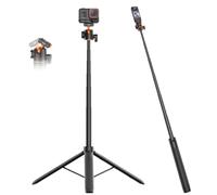 VRIG 2-in-1 Tripod for Insta 360 Ace Pro 2, 55" Selfie Stick Extension Rod with Magnetic Quick Release Adapter Mount for Insta 360 X5, X4 Air, AcePro, Ace Pro 2 Accessories