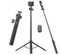 VRIG 55" Magnetic Selfie Stick Tripod for Insta360 X5 ACE Pro 2 with Remote Controller,Extension Rod Quick Release Table Desk Portable Handle Grip Stand with Cold Shoe for Insta360 X5/X4 Air/ACE PRO