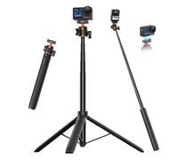 VRIG 55" Osmo Action 5Pro Selfie Stick Tripod, 2-in-1 Extendable Handle with Magnetic Quick Release & 360° Ball Head Compatible with DJI Osmo Action 5Pro/4/3,OSMO 360 for Vlog Video Recording