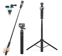 VRIG 64" Pocket 3 Selfie Stick Tripod for GoPro Camera,Extendable Tripod Stand with Quick Release 1/4" Screw for Insta 360 X5/X4,DJI OSMO 360/ Action 5Pro/4/3,Go Pro Hero 13 12 11 10 9,Session, SJCAM