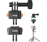 VRIG Claw Mini Tripod Quick Release Plate Set for GoPro Hero 13 / Mission 1 Series, Quick Release Plate Tripod Adapter Mount for Action Cameras (2 Sockets + 1 Cover Plate)
