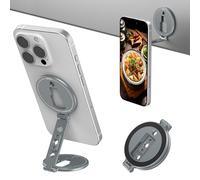 VRIG Dual Magnetic Phone Holder, Ultra Thin Foldable 1/4" Screw Tripod Mount Compatible with Magsafe for iPhone 16 15 14 13 12, Car Dashboard/Gym Magnetic Phone Stand, MG-33