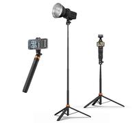 VRIG Extendable Camera Phone Tripod Aluminum, Portable Adjustable Light Stand with 1/4" Screw, 180° Ball Head Camera Phone Tripod for Camera Video Light Smartphone, Lightweight for Travel