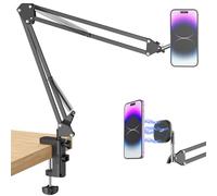 VRIG Magnetic Phone Holder Mount for Bed, Magsafe Flexible Long Arm Overhead Phone Mount Stand for Desk, Adjustable Bedside Laying Down Magic Arm Clamp for iPhone, Live Streaming, Vlogging, Drawing