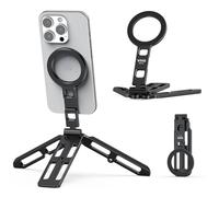 VRIG Magnetic Pocket Phone Tripod Foldable Compatible with magsafe for iPhone 16/15/14/13/12,Mini Cell Phone Tripod Mount Handle Smartphone Desk Stand Travel All in One,Fathers Day for Gifts