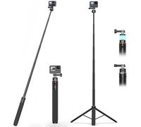 VRIG Magnetic Selfie Stick Tripod 63 Inch Mini Extendable Quick Release Tripod for Hero 13 12 1110 9 8 7 6 5 4 3 2, Fusion, Max, Session, AKASO, SJCAM, DJI OSMO