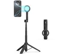 VRIG Magnetic Selfie Stick Tripod for iPhone with Cold Shoe,360 Rotatable Extendable Travel Phone Stand for Video Recording/Vlogging,Strong Holder with Metal Ring for iPhone 12-17/Android