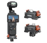 VRIG Quick Release Charging Adapter Base for DJI Osmo Pocket 3, Aluminum Desktop Charging Base with 1/4 Screw Hole & Foldable Two Claw Mount Adapter for Tripods, Monopods, Handle and Selfie Sticks
