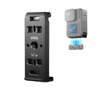 VRIG Replacement Battery Cover for Go Pro with 1/4" Screw Hole & ACE Mount & Charging Port Aluminum Alloy Battery Cover for Hero 13/12/11/10/9 Black, AC-29