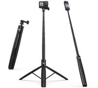 VRIG Selfie Stick Tripod for Go Pro Camera, Extendable Tripod Stand Selfie Vlog Handle with 1/4" Screw, Portable Lightweight for Insta360 X5/X4/ Go Pro Max Hero 13 12 11 10 /DJI OSMO Action