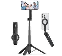 VRIG TP-27 Magnetic Selfie Stick Tripod, 55 cm Mini Telescopic Smartphone Tripod with Cold Shoe & Double-Sided Magnetic Mobile Phone Holder, Compatible with iPhone 16, 15, 14, 13, 12 Series