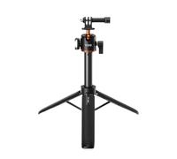 VRIG TP08S Upgraded Sports Camera Selfie Stick Tripod Stand Aluminum Alloy 55cm Max Height with Cold Shoe Mount 360 Rotatable Ballhead Replacement for 13 12 11 10 for Vlogging