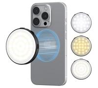 VRIG Ultra-Thin Magnetic Fill Light for iPhone, 2500K-9300K - Stepless Adjustment of Color Temperature & Brightness, LED Video Light for improving The Quality of Cell Phone Photography (Black)