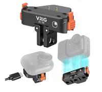 VRIG USB-C Connection Quick Change Mount Adapter for Insta360 GO Ultra, Aluminium Alloy Magnetic Adapter Holder, 1/4 Inch Tripod Thread, Foldable Two-Claw Interface