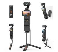 VRIG X6 Camera Tripod for Insta360 Luna Ultra & DJI OSMO Pocket 4P/4/3 | 1/4" Screw Mount with Magnetic Back & Folding Mantiscase Desktop Stand, Selfie Stick Handle Grip