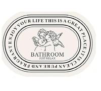 VRILU Angel Bath Mat 24""x35"", Black White Bathroom Rugs, Machine Washable Rug for Home Bedroom Tub Decor, Soft Absorbent Non-Slip Microfiber Aesthetic Cute Bath Mat for Bathroom Floor, CRB0100