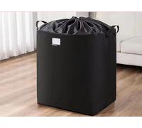 VRILU Moving Bags Heavy Duty Storage Containers for Clothes, Comforters, Pillows, Toys, Sheets, Blankets Storage Bags for Bedding Waterproof Foldable Organizer with Reinforced Handle (210L), black