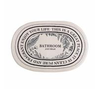 VRILU Retro Black and White Bath Mat, 19.6"x31.5", Faux Cashmere, Non-Slip, Soft, Water Absorbing, Bathroom Rug