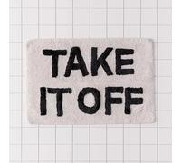 VRILU Take It Off Rug Bath Mat with Words Non Slip Washable Microfiber Funny Bathtub Mat Black and White Bathroom Rugs 20x32inch