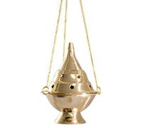 Vrinda Brass Hanging Censer/Charcoal Incense Burner - 6'' High