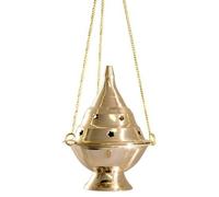 Vrinda Brass Hanging Censer/Charcoal Incense Burner - 6'' High
