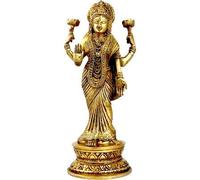 Vrindavan Bazaar Astadhatu (8 Metals) Made Shri Maha Lakshmi Idol in Standing Position/Maha Lakshmi Brass Idol/Dhan Lakshmi Brass Idol/Laxmi MATA Brass Idol for Prosperity 5 cm