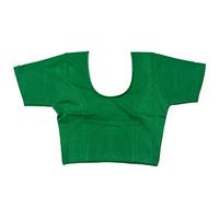 VRINDAVANBAZAAR.COM Indian Tunic Tops Readymade Cotton Lycra Saree Blouse for Women Green-XXXL