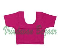 VRINDAVANBAZAAR.COM Indian Tunic Tops Readymade Cotton Lycra Saree Blouse for Women Pink-XXL