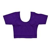 VRINDAVANBAZAAR.COM Indian Tunic Tops Readymade Cotton Lycra Saree Blouse for Women Purple-Large