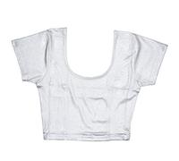 VRINDAVANBAZAAR.COM Indian Tunic Tops Readymade Cotton Lycra Saree Blouse for Women Silver-Small