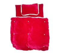 Vrindavanstore.in Magenta Pink Color Laddoo Gopal Soft Gadda and Razaai Set with Pillow with White Premium Lace Border